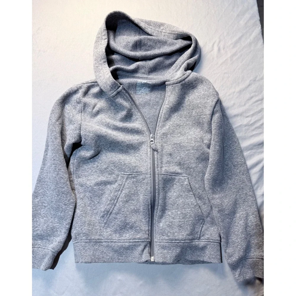 Cat & Jack Kids Gray‎ Zip Up Hoodie Sweatshirt Fleece Size S 6/7 Heather Gray